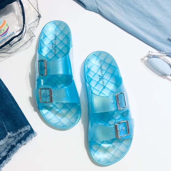 BOGO🌺 CHARLES ALBERT Pearl Blue | Jelly Slides Size - Picture 7 of 7